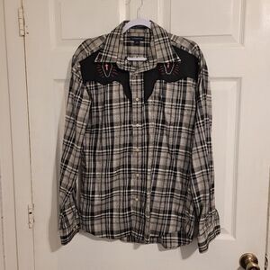 ‎Land's end plaid cross design shirt